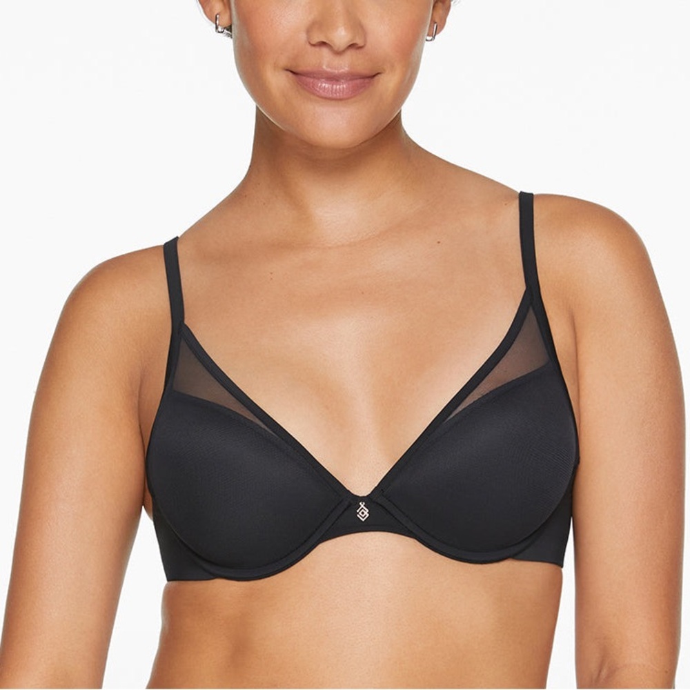 ThirdLove 24/7 Classic Uplift Contour Plunge Bra - size 36E (DD) black